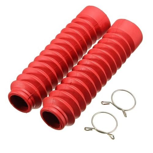Zombieeast Rubber Shocker Front Fork Cover Red for Royal Enfiled Continental Gt