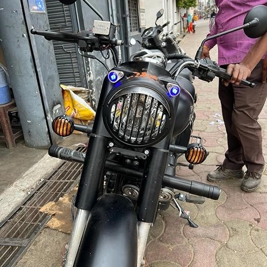 Zombieeast Grill Set for RE Classic Reborn Bike, Front Headlight Grill Cover Set with Tail Lamp,Parking Grill,Indicator Cup Compatible Only for RE Next Generation Classic Reborn (Set of 12)