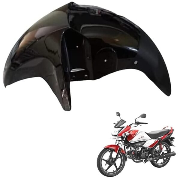 Zombieeast Black Front Mudguard Compatible with Hero Splendor ISMART