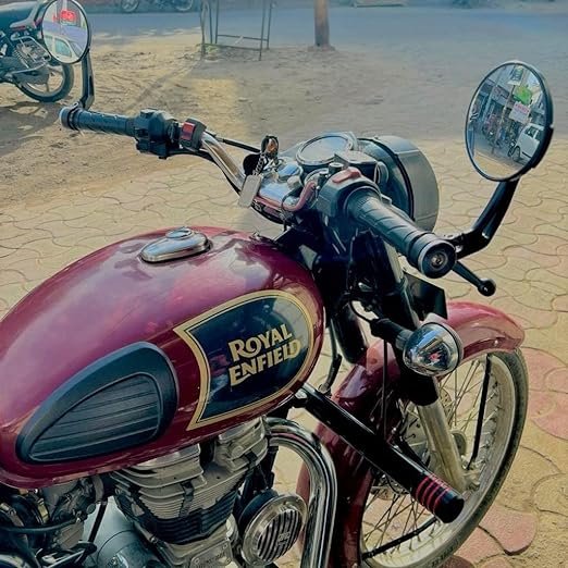 Zombieeast Handle Bar Mirrors Round for Bullet Model Bikes Like Classic 350 Himalayan Thunderbird X 350 500 Hunter 350 Reborn Classic 350 Meteor 350 Super Meteor 650 Continental GT Interceptor 650