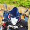 Zombieeast Windshield Front Headlight Visor Bike Wind Deflectors Windscreen Glass Black Protector Superior PC Plastic for Gixxer SF Double Bubble Visor