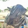 Zombieeast Windshield Front Headlight Visor Bike Wind Deflectors Windscreen Glass Black Protector Superior PC Plastic for Pulsar 150 and 180