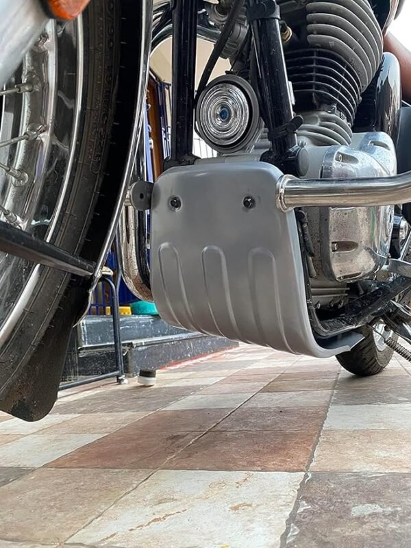Zombieeast Bike Engine Bash Plate Bike Sump Guard Chrome Compatible with Royal Enfield Classic 350 Reborn
