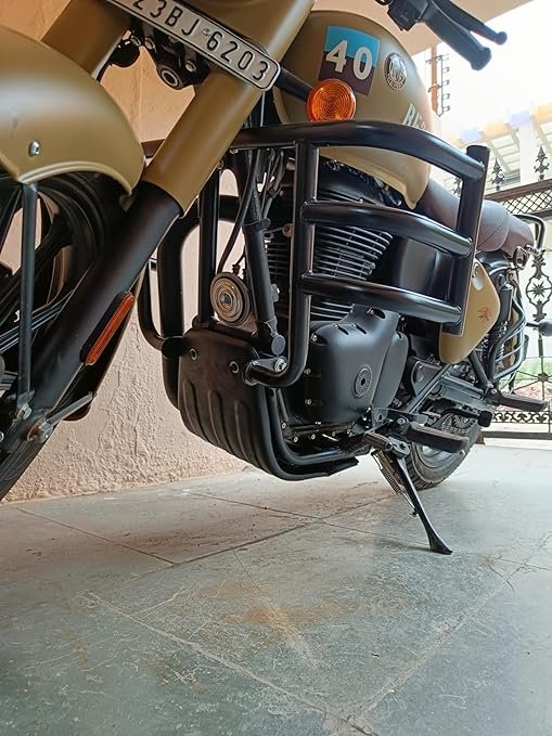 Zombieeast Bike Engine Bash Plate Bike Sump Guard Black Compatible with Royal Enfield Classic 350 Reborn