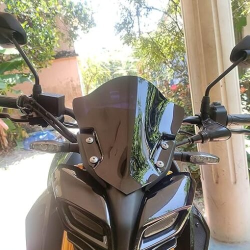 Zombieeast Windshield Front Headlight Visor Bike Wind Deflectors Windscreen Glass Black Protector Superior PC Plastic for MT15 Visor 1.0